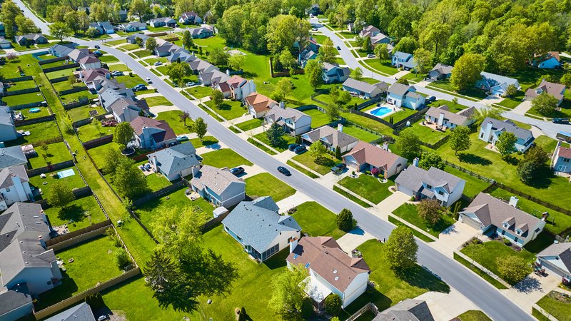 Aerial view of suburban 2